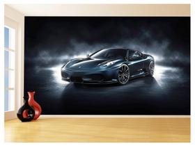 Papel De Parede 3D Carro Ferrari Azul Escuro 3,5M Car103