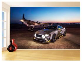 Papel De Parede 3D Carro Ford Mustang Avião Caça 3,5M Car75