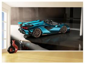 Papel De Parede 3D Carro Lamborghini V12 Sian 3,5M Car221