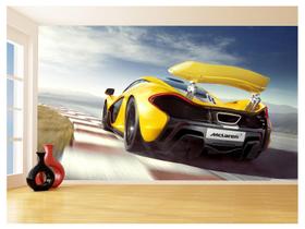 Papel De Parede 3D Carro Mc Laren Pista Super 3,5M Car280