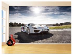 Papel De Parede 3D Carro Porsche 918 Pista Rua 3,5M Car329