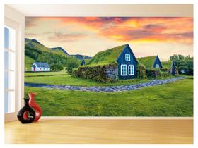 Papel De Parede 3D Cidade Antiga Telhado Musgo 3,5M Cda94 Papel De Parede 3D Cidade Antiga Telhado Musgo 3,5M Cda94