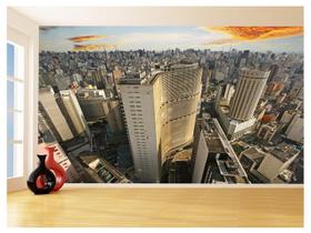 Papel De Parede 3D Cidade São Paulo Prédios Céu 3,5M Ncd334