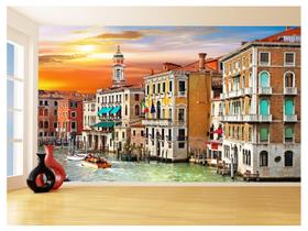 Papel De Parede 3D Cidade Veneza Italia Canais 3,5M Ncd351