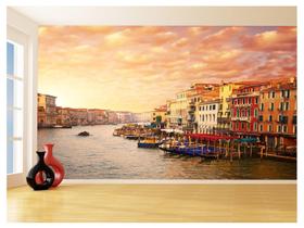 Papel De Parede 3D Cidade Veneza Italia Canais 3,5M Ncd353