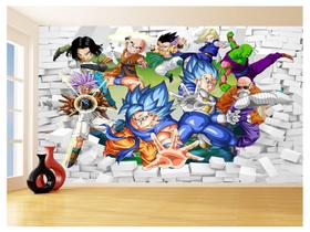 Papel De Parede 3D Dragon Ball Goku Vegeta Anime 3,5M Dbz27 - Você Decora