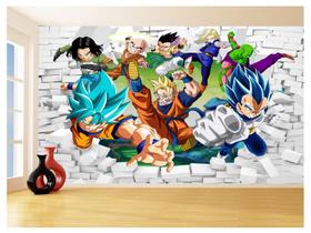 Papel De Parede 3D Dragon Ball Goku Vegeta Anime 3,5M Dbz30 Papel De Parede 3D Dragon Ball Goku Vegeta Anime 3,5M Dbz30
