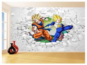 Papel De Parede 3D Dragon Ball Goku Vegeta Anime 3,5M Dbz43