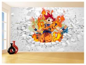 Papel De Parede 3D Dragon Ball Goku Vegeta Anime 3,5M Dbz48