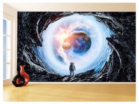 Papel De Parede 3D Espaço Estrelas Astronauta 3,5M Nsp97