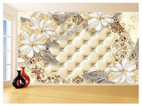 Papel De Parede 3D Floral Textura Sala Flores 3,5M Xfl280