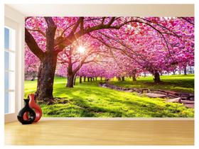 Papel De Parede 3D Floresta Árvore Flores Sol 3,5M Xna224 - Você Decora