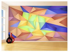 Papel De Parede 3D Geométrico Formas Linhas Cor 3,5M Gmt132 Papel De Parede 3D Geométrico Formas Linhas Cor 3,5M Gmt132