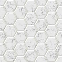 Papel De Parede 3d Geométrico Hexagonal Mármore 3,00m