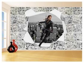 Papel De Parede 3D Heróis Página Quadrinhos Hq 3,5M Nhma251