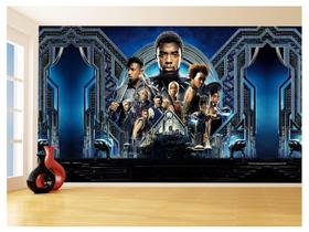 Papel De Parede 3D Heróis Pantera Negra Marvel 3,5M Nhma297