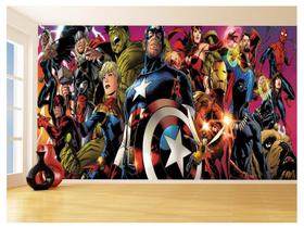 Papel De Parede 3D Heróis Vingadores Arte Hq 3,5M Nhma303