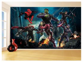 Papel De Parede 3D Heróis Vingadores Hulk Thor 3,5M Nhma120
