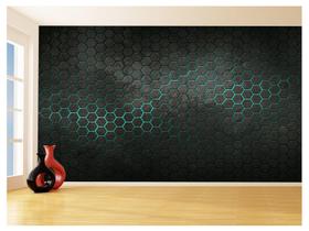 Papel De Parede 3D Hexágonos Moderno Gamer Azul 3,5M Txt44