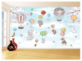 Papel De Parede 3D Infantil Bichinos Floresta 3,5M Azs356