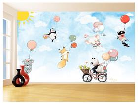 Papel De Parede 3D Infantil Bichinos Floresta 3,5M s372