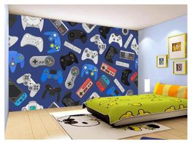 Papel De Parede 3D Infantil Controle Game Jogo 3,5M Azs239