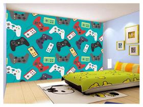 Papel De Parede 3D Infantil Controle Game Jogo 3,5M s254 - Você Decora