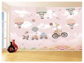 Papel De Parede 3D Infantil Nuvens Girafa Babê 3,5M s355