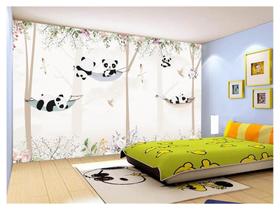 Papel De Parede 3D Infantil Urso Panda Árvores 3,5M Azs352