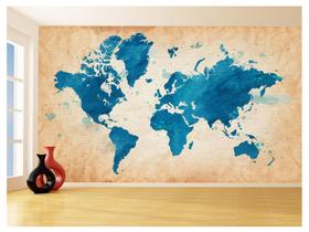 Papel De Parede 3D Mapa Mundi Arte Cimento Cores 3,5M Nmu77 Papel De Parede 3D Mapa Mundi Arte Cimento Cores 3,5M Nmu77