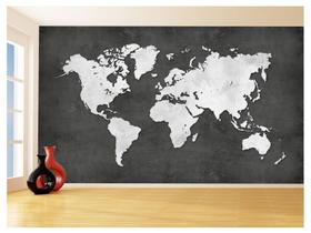 Papel De Parede 3D Mapa Mundi Cimento Concreto 3,5M Nmu32 Papel De Parede 3D Mapa Mundi Cimento Concreto 3,5M Nmu32