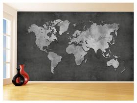 Papel De Parede 3D Mapa Mundi Cimento Concreto 3,5M Nmu33 Papel De Parede 3D Mapa Mundi Cimento Concreto 3,5M Nmu33