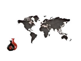 Papel De Parede 3D Mapa Mundi Concreto Cimento 3,5M Nmu19