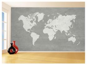 Papel De Parede 3D Mapa Mundi Concreto Cimento 3,5M Nmu81 Papel De Parede 3D Mapa Mundi Concreto Cimento 3,5M Nmu81