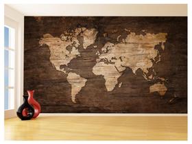Papel De Parede 3D Mapa Mundi Madeira Arte Cores 3,5M Nmu70 Papel De Parede 3D Mapa Mundi Madeira Arte Cores 3,5M Nmu70
