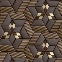 Papel De Parede 3D Marrom E Dourado Geometrico Autocolante Papel De Parede 3D Marrom E Dourado Geometrico Autocolante