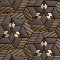 Papel De Parede 3D Marrom E Dourado Geometrico Autocolante Papel De Parede 3D Marrom E Dourado Geometrico Autocolante