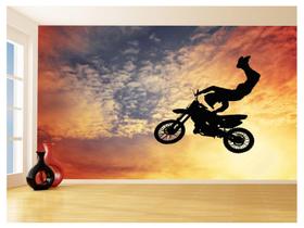 Papel De Parede 3D Moto Cross Trilha Terra Mx 3,5M Bkm02