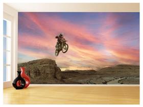 Papel De Parede 3D Moto Cross Trilha Terra Mx 3,5M Bkm03