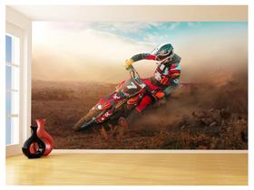 Papel De Parede 3D Moto Cross Trilha Terra Mx 3,5M Bkm23