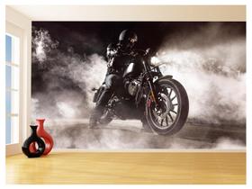 Papel De Parede 3D Moto Custom Chopper Viagem 3,5M Bkm113