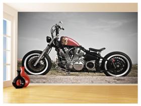 Papel De Parede 3D Moto Custom Chopper Viagem 3,5M Bkm93