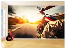 Papel De Parede 3D Moto Esporte Viagem Estrada 3,5M Bkm100