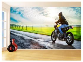 Papel De Parede 3D Moto Esporte Viagem Estrada 3,5M Bkm52