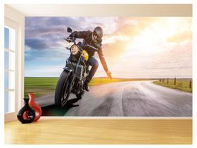 Papel De Parede 3D Moto Esporte Viagem Estrada 3,5M Bkm57