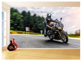 Papel De Parede 3D Moto Esporte Viagem Estrada 3,5M Bkm60