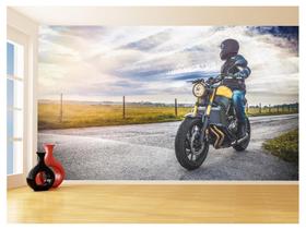 Papel De Parede 3D Moto Esporte Viagem Estrada 3,5M Bkm68