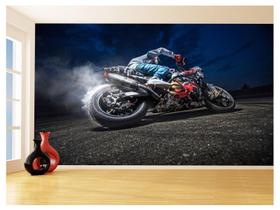 Papel De Parede 3D Moto Esporte Viagem Estrada 3,5M Bkm71