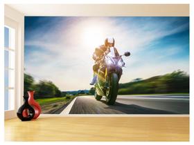 Papel De Parede 3D Moto Esporte Viagem Estrada 3,5M Bkm75