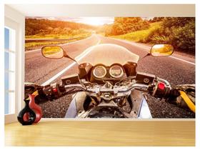 Papel De Parede 3D Moto Esporte Viagem Estrada 3,5M Bkm85